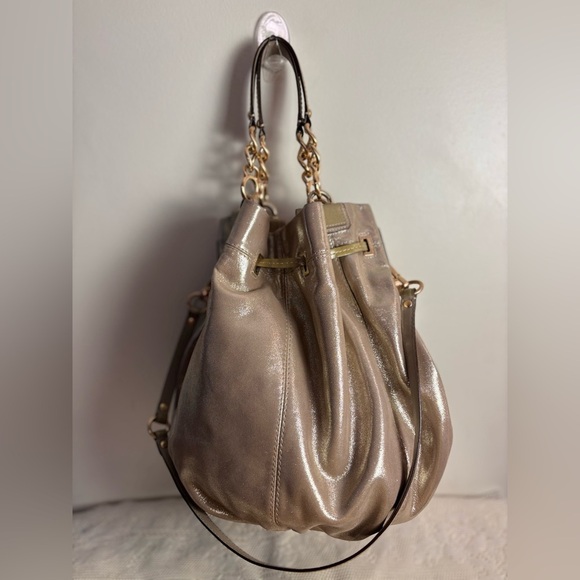Coach Gold Hobo Bag w/ Metallic Sheen and Slouchy Design - Picture 2 of 10